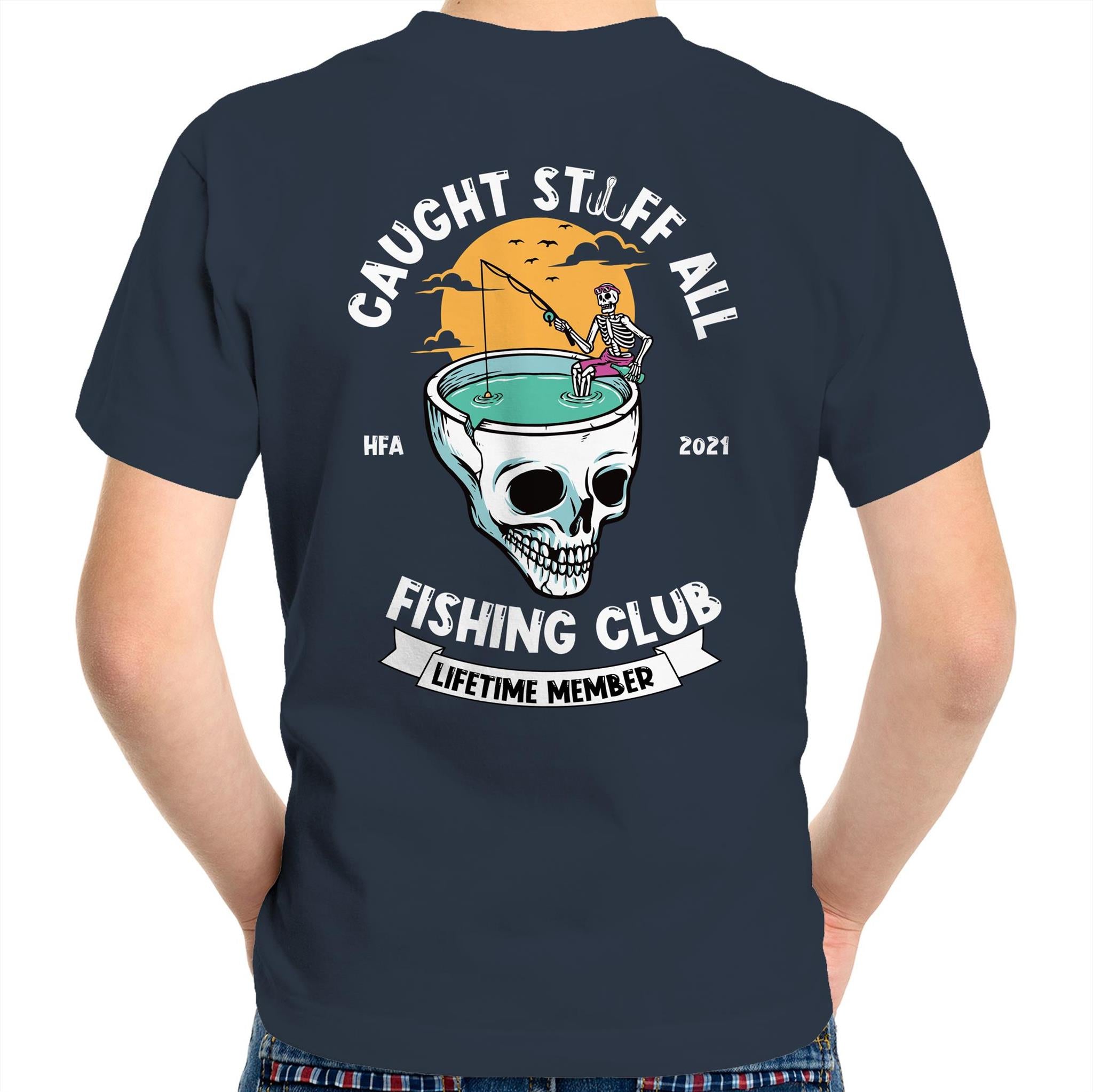 Caught Stuff All - Lifetime Member Club Fishing Shirt (Back Print) - Kids