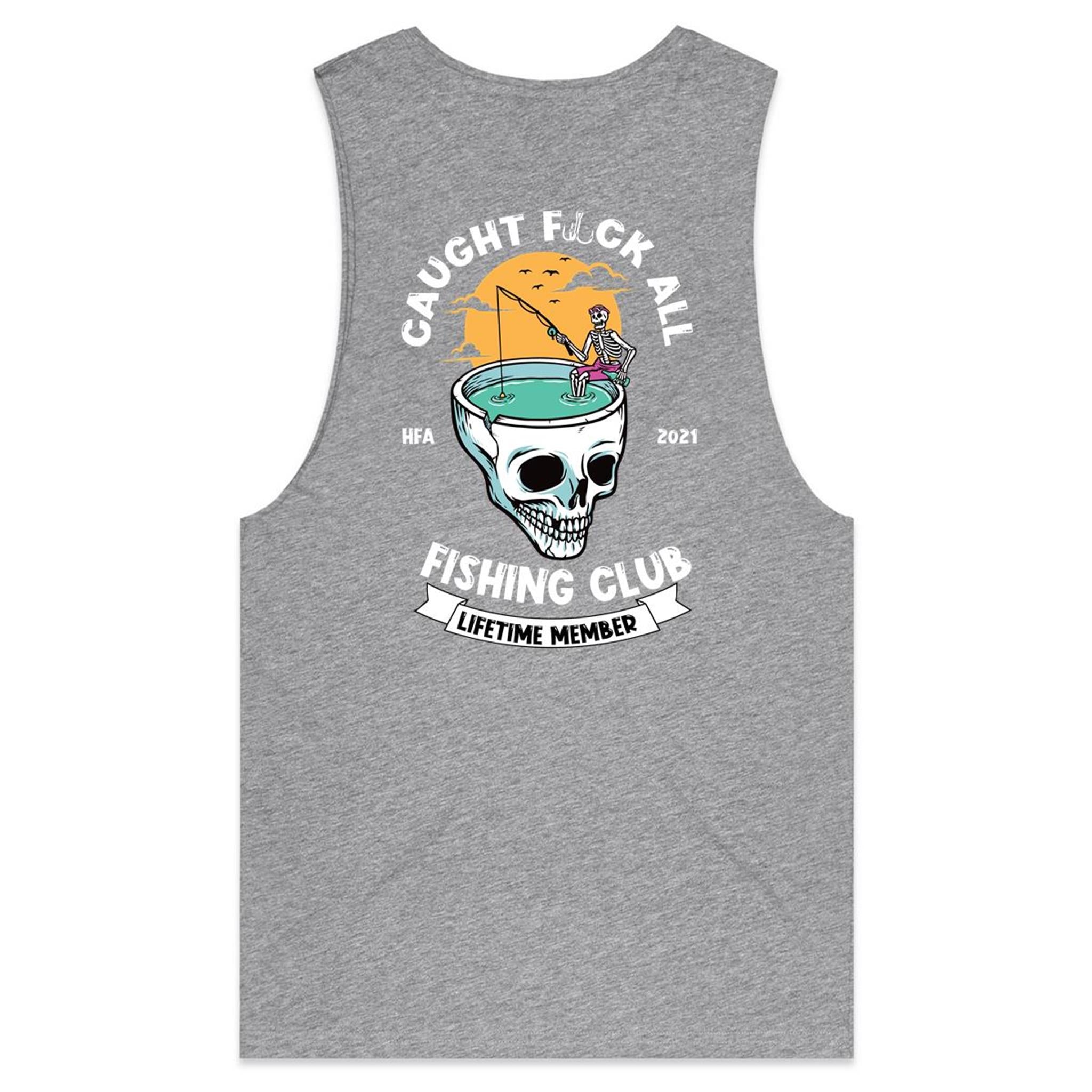 Caught Eff All - Lifetime Member Club Fishing Singlet (Back Print) - Men's
