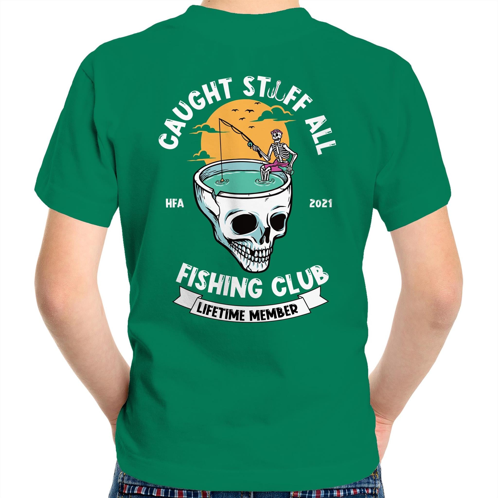 Caught Stuff All - Lifetime Member Club Fishing Shirt (Back Print) - Kids