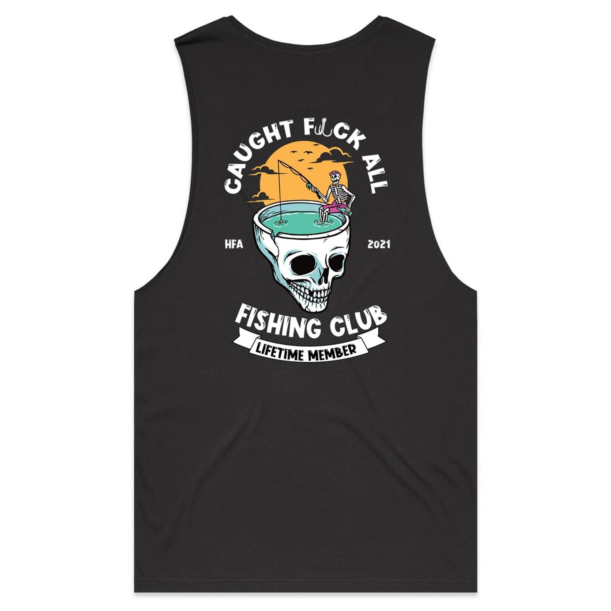 Caught Eff All - Lifetime Member Club Fishing Singlet (Back Print) - Men's