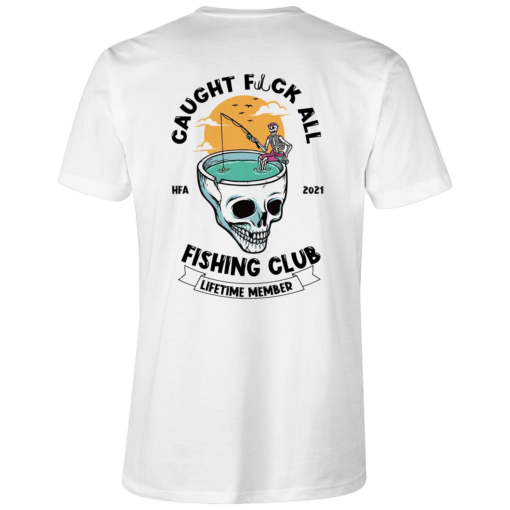 Caught Eff All - Lifetime Member Club Fishing Shirt (Back Print - V Neck) - Men's