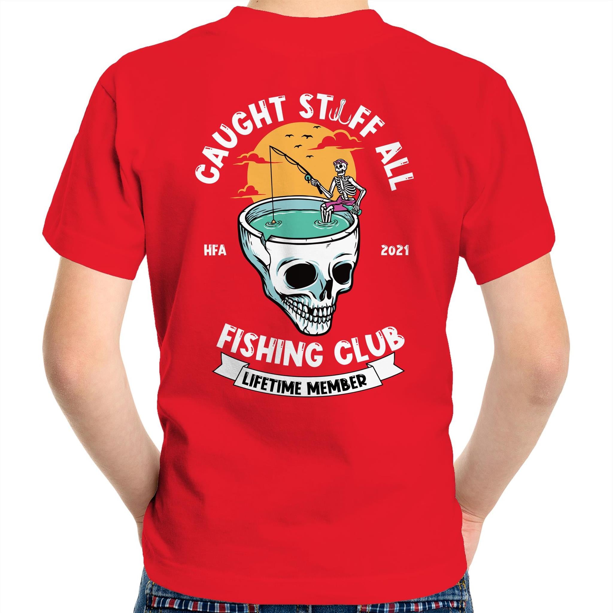 Caught Stuff All - Lifetime Member Club Fishing Shirt (Back Print) - Kids