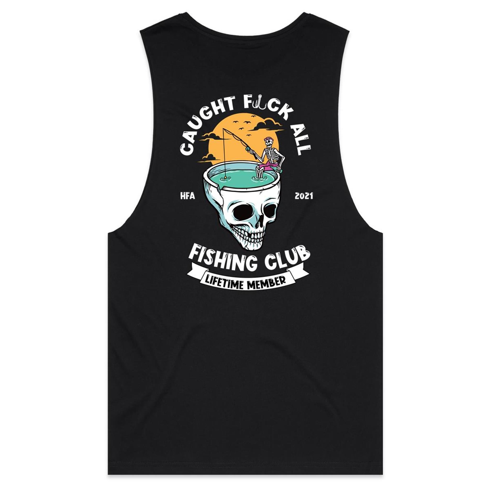 Caught Eff All - Lifetime Member Club Fishing Singlet (Back Print) - Men's