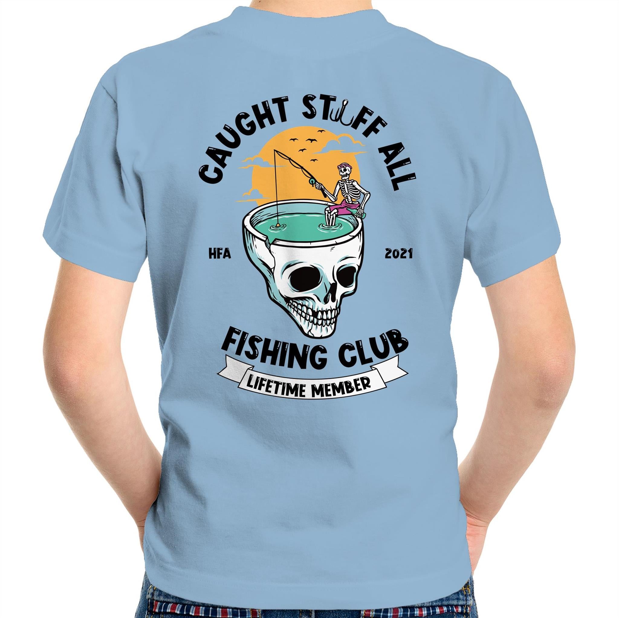 Caught Stuff All - Lifetime Member Club Fishing Shirt (Back Print) - Kids