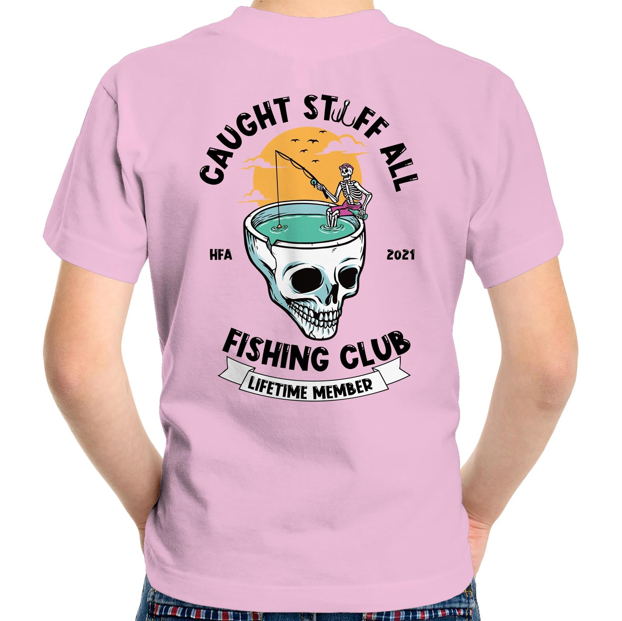 Caught Stuff All - Lifetime Member Club Fishing Shirt (Back Print) - Kids