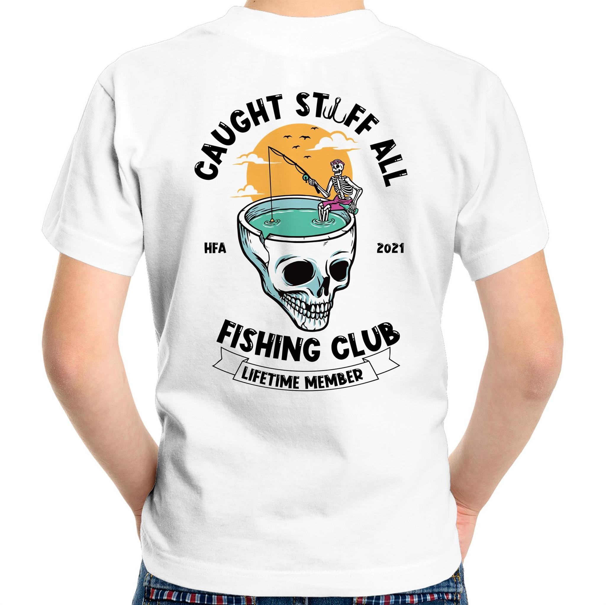 Caught Stuff All - Lifetime Member Club Fishing Shirt (Back Print) - Kids