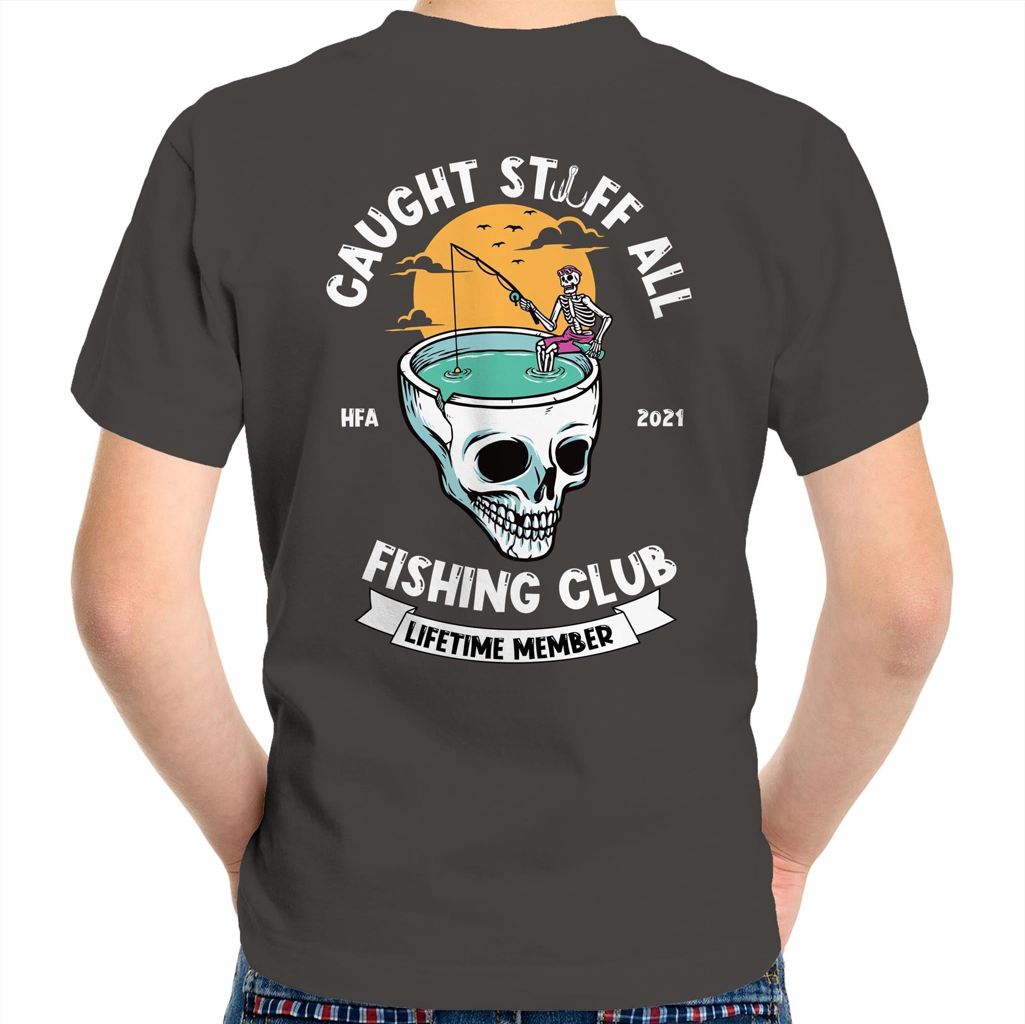 Caught Stuff All - Lifetime Member Club Fishing Shirt (Back Print) - Kids