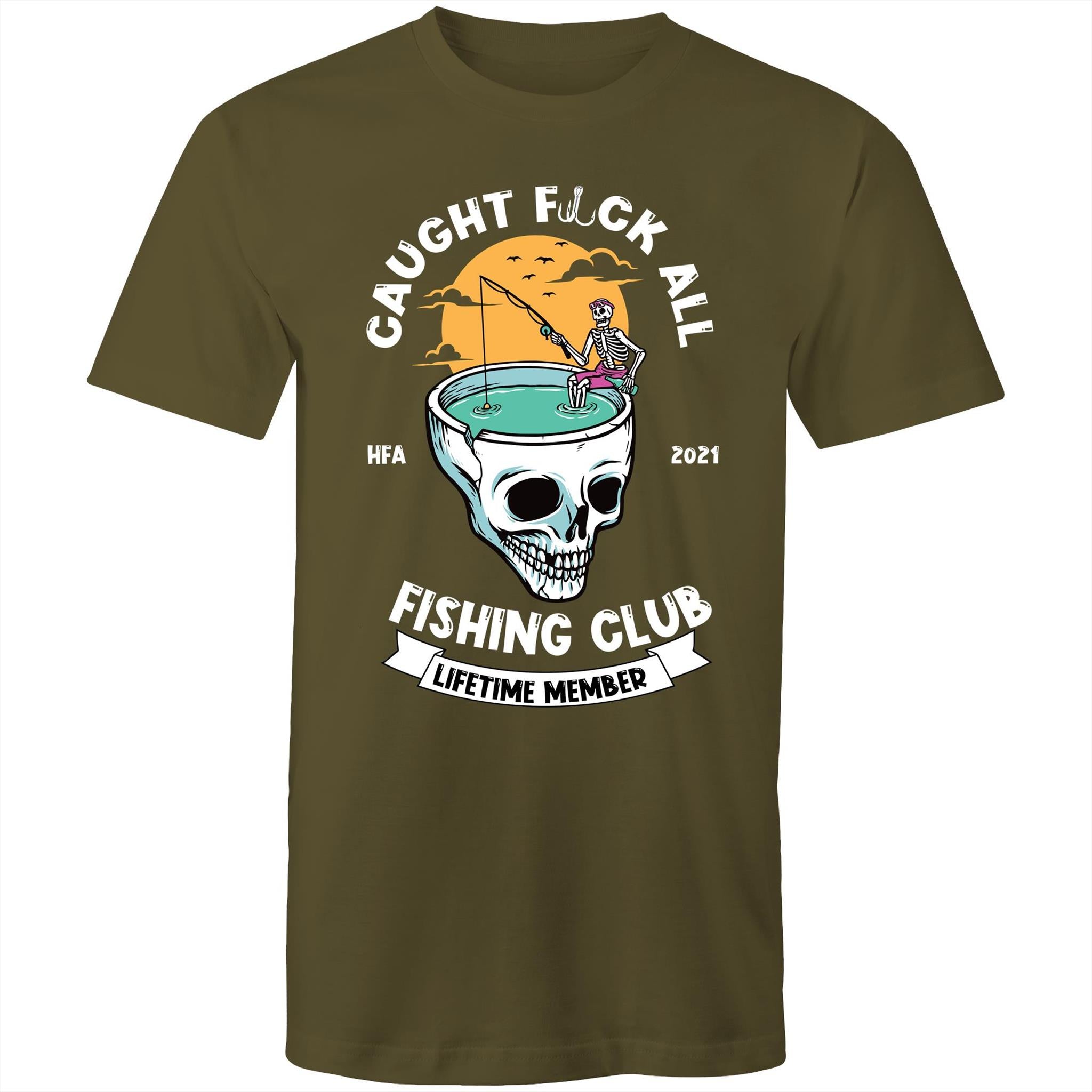 Caught Eff All - Lifetime Member Club Fishing Shirt (Front Print) - Men's