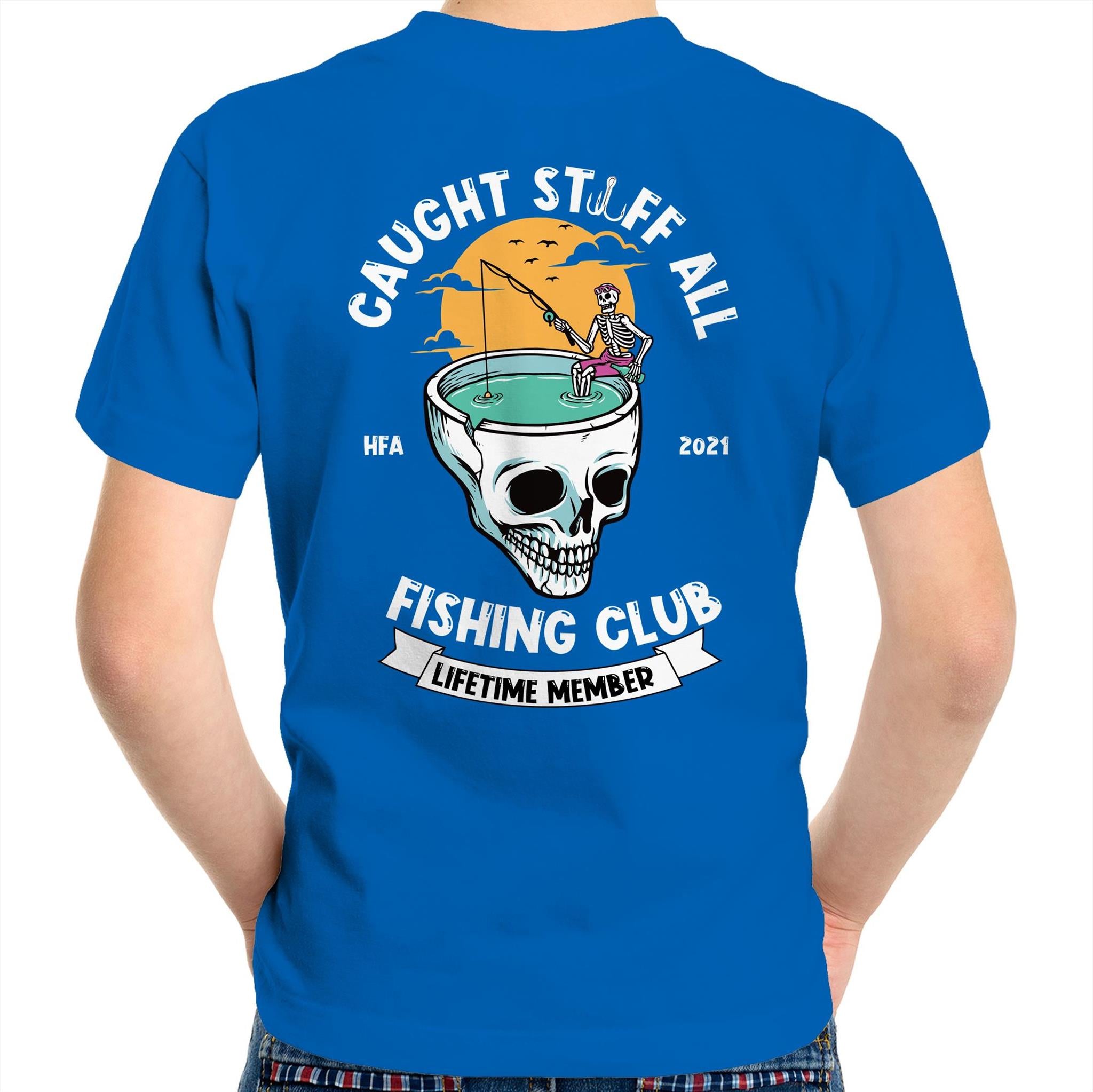 Caught Stuff All - Lifetime Member Club Fishing Shirt (Back Print) - Kids