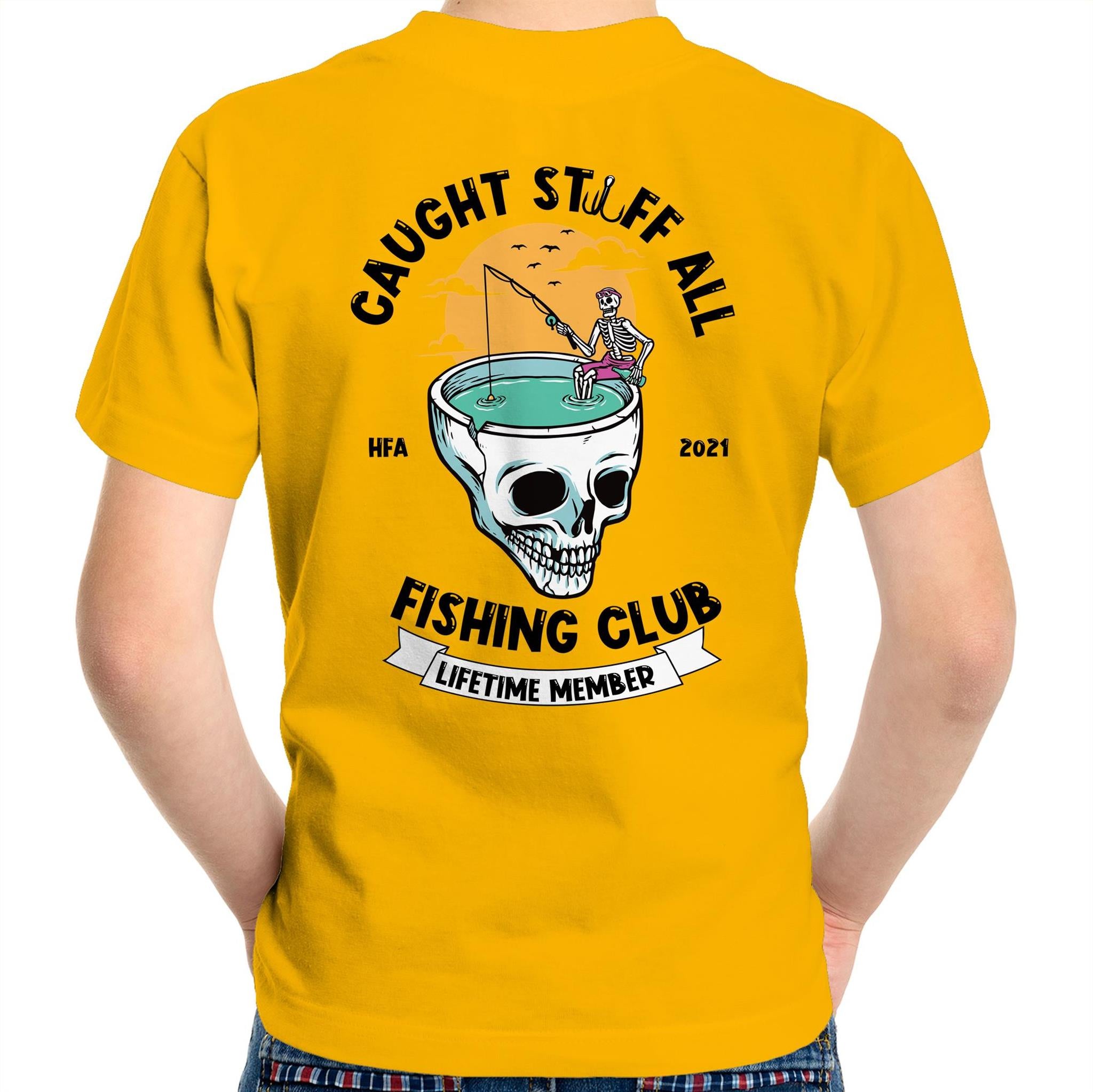 Caught Stuff All - Lifetime Member Club Fishing Shirt (Back Print) - Kids