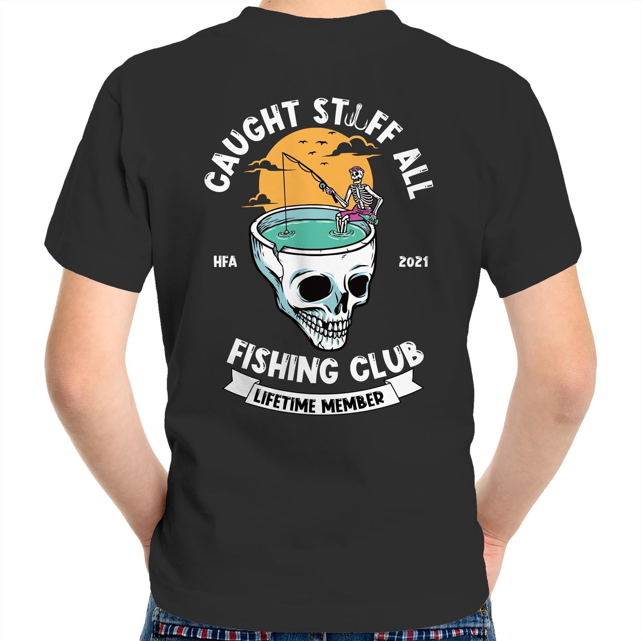 Caught Stuff All - Lifetime Member Club Fishing Shirt (Back Print) - Kids